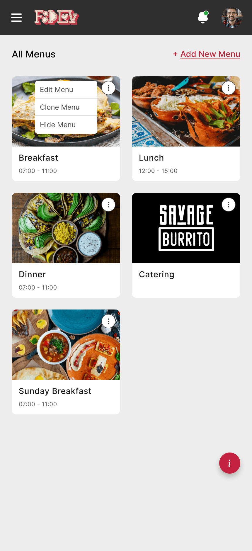 Menu Page
